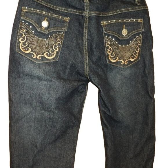 Revolve Simi Women's Juniors Size 11 Shorts Rhinestone Embroidered Denim Jean - Picture 1 of 3